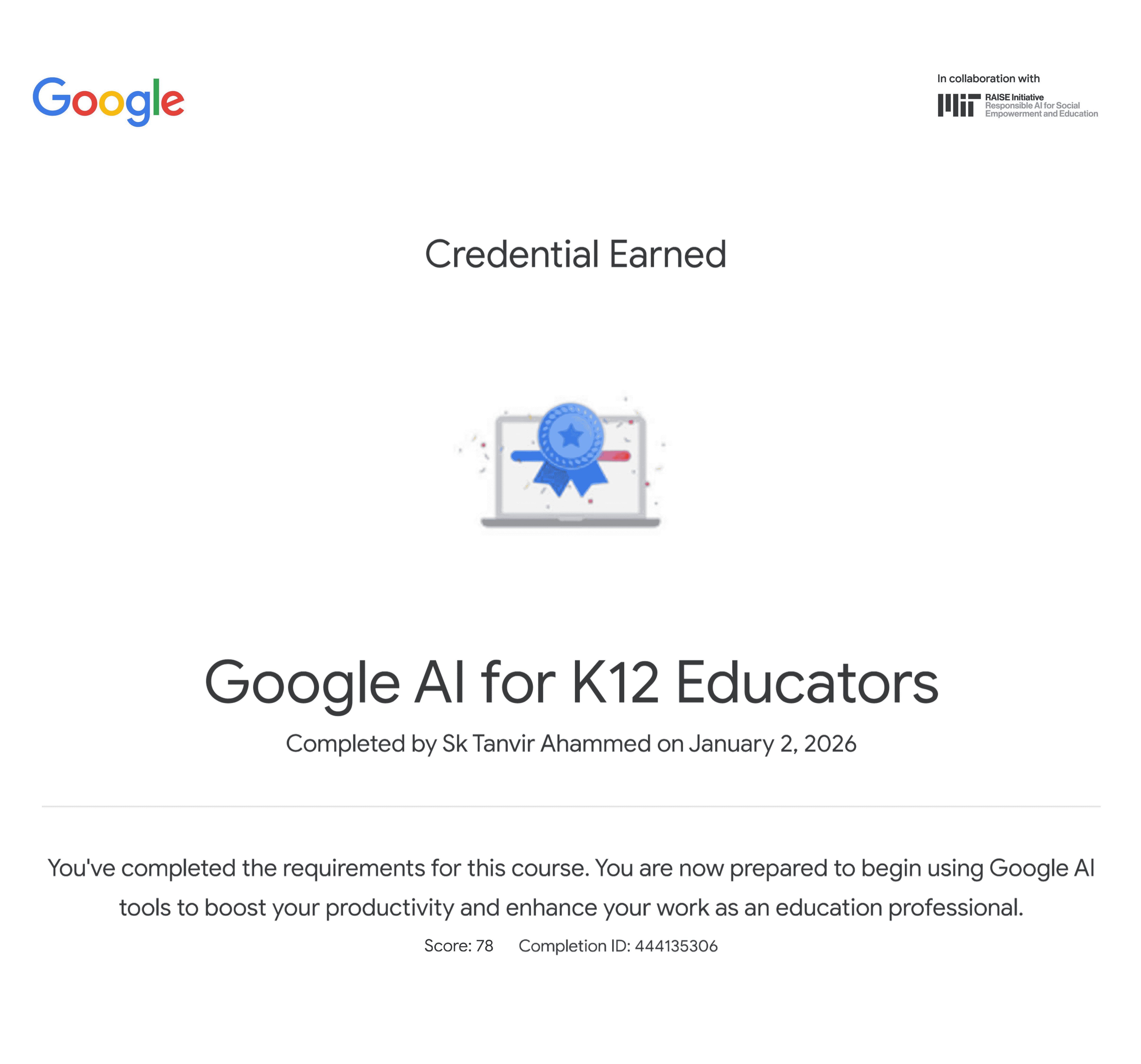 Google AI for K12 Educators from Google